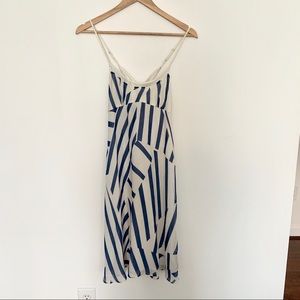 Armani Exchange blue and white striped dress